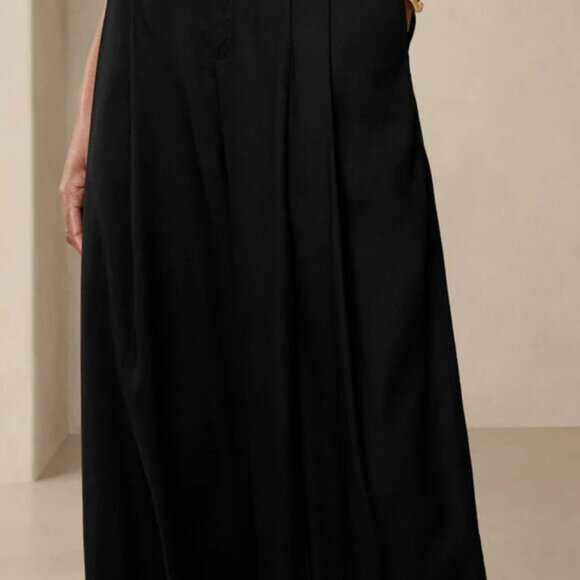 Banana Republic Lena  Wide-Leg Linen-Blend Pant size 2 Black - Picture 4 of 6